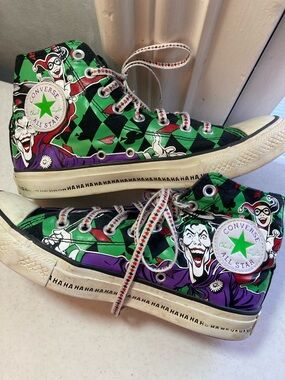 VTG Converse Joker Graphic High Top Sneakers - Green/Purple/Black/White